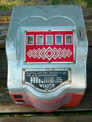 Rare Wings 1¢ Trade Simulator Slot Machine Cigarettes Art Deco Parts/repair