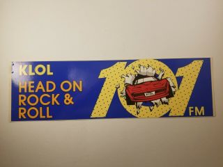 101 Klol " Head On Rock And Roll " / Corvette Bumper Sticker Houston Texas Radio