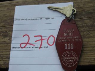 Vintage Casino Hotel Motel Room Key (cloud Motel) Los Angeles,  Ca Room 111