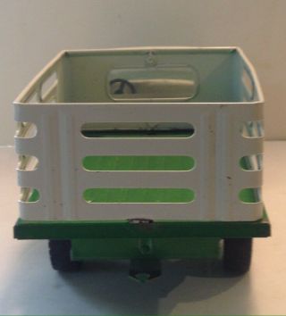 Vintage NYLINT Farms Pressed Steel Livestock Truck With Trailer 6