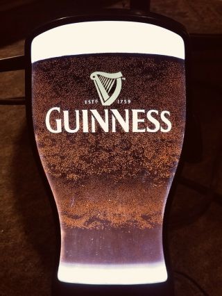 Rare Guinness Light Up Lite Sign Beer Glass With Switch