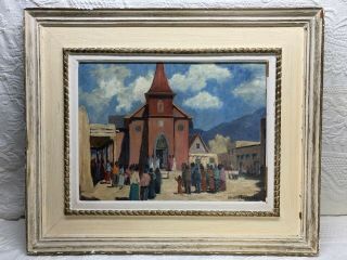 CHARLES H REYNOLDS TAOS NM signed oil on board Guadalupe Wedding 1954 Southwest 4