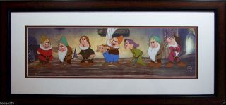 All 7 Dwarfs On 1 Cel Disney Snow White Deluxed Custom Background