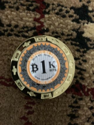 Extremely RARE 2019 T - Series MoonBits Brass FINISH - Bitcoin Poker Chip 2