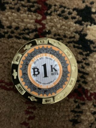Extremely RARE 2019 T - Series MoonBits Brass FINISH - Bitcoin Poker Chip 3