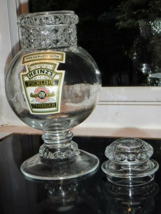 Rare 1800s Antique Vintage Advertising Heinz Ketchup Pickle Vase Jar Fish Bowl