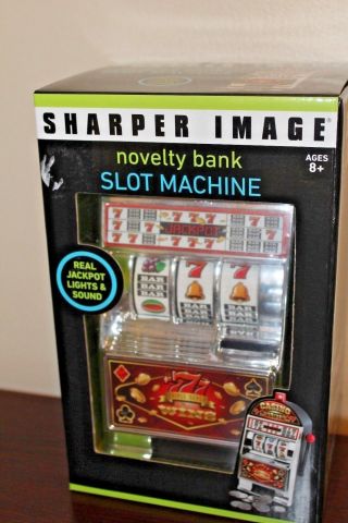 Sharper Image Slot Machine Coin Bank - Real Casino Action With Lights And Sounds.