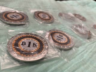 Extremely Rare 2018 T - Series Moonbits Silver Finish - Bitcoin Poker Chip