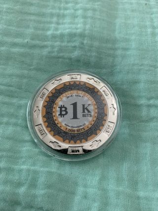 Extremely RARE 2018 T - Series MoonBits Silver Finish - Bitcoin Poker Chip 3