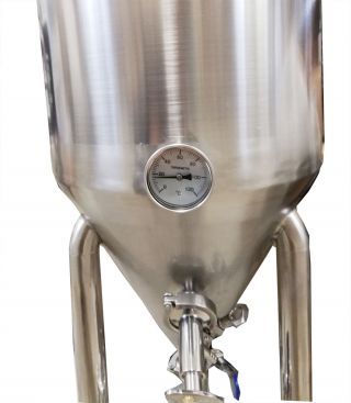 Flat Top 34LFull Stainless Steel S304 Conical Fermenter With Chilling Coil 3