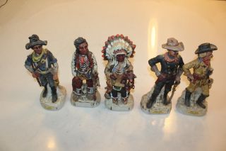 Gary Schildt Centennial Series Lewis And Clark Decanters Set Of 5 Custer 14 Inch