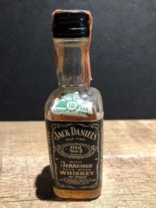 Rare Vintage Antique Jack Daniels No.  7 Mini Airplane Bottle Black Label