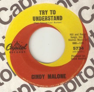 Cindy Malone Try To Understand Capitol Northern Soul Usa 45