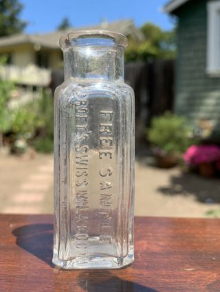 Rare Small Antique Embossed " Sample " Bottle For Croft 
