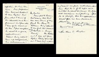 Henry L.  Stimson.  Als To Charles Evans Hughes Asking Him To Appoint A Judge