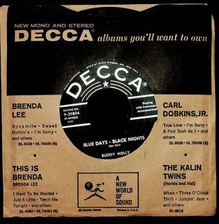Decca 29854 Buddy Holly Love Me b/w Blue Days - Black Nights 7 