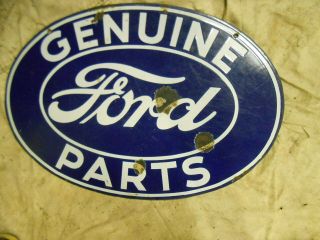 Ford Parts Sign Porcelian Double Faced