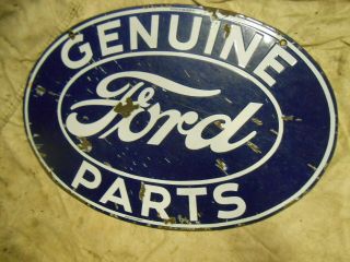 FORD PARTS SIGN PORCELIAN DOUBLE FACED 4