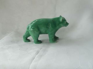 Rare Royal Worcester Small Green Glazed Bear Rw 3110 2 1/4 " High Date Code 1936