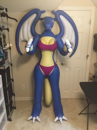7 Ft Inflatable Blue Dragon With 2pc Bikini Set