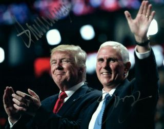 Donald Trump Mike Pence Signed 8x10 Picture Photo Autographed With