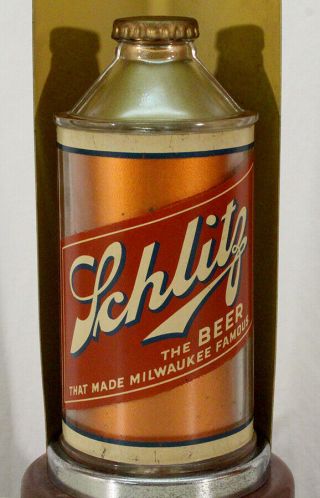 SCHLITZ LIGHTED BACK BAR CONE TOP BEER CAN ADVERTISING SIGN MILWAUKEE,  WISCONSIN 5