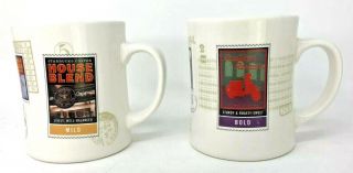 Starbucks 2002 Barista Air Mail Stamp 16 Oz Diner Coffee Mug Set Of 2
