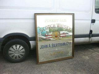 22144 Old Glass Mirror Nto Enamel Sign Scotch Whisky Bottle Aberdeen Bertram