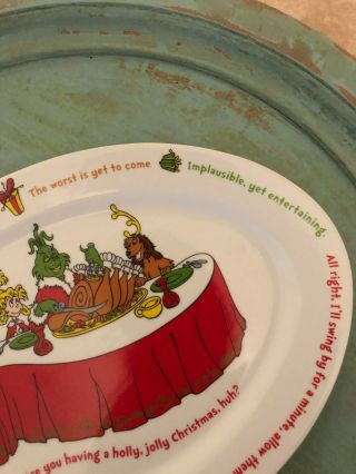 Universal Studios 2000 Dr.  Seuss How the Grinch Stole Christmas Platter Plate 3