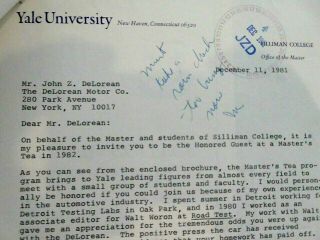 Various Letters,  Etc to John DELOREAN With JZD HANDWRITTEN Comments 4