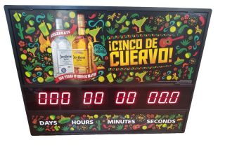 Jose Cuervo Gold Silver Cinco De Mayo Digital Countdown Counter Man Cave Bar
