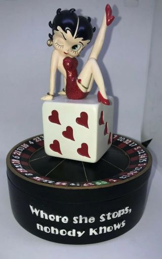 Betty Boop Roulette Wheel Music Box " Luck Be A Lady "