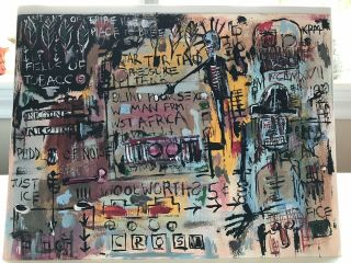 Jean - Michel Basquiat Signed Painting