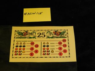 Pace Award Card For An Early Antique Slot Machine Acw - 115