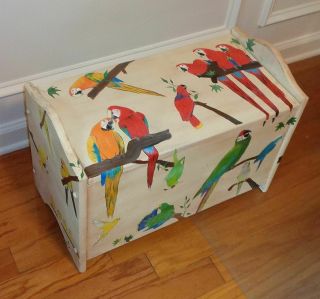 " All The Colors Of The Rainbow " - A Parrot Keepsake Chest
