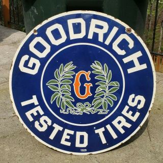 " Bf Goodrich Tires " Double Sided Porcelain Dealer Sign,  24 " Round