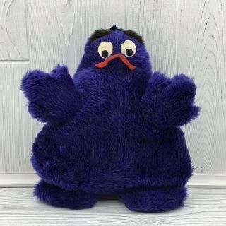 Vintage Mcdonalds Grimace Plush Toy 11 " Stuffed Animal Purple Monster Felt