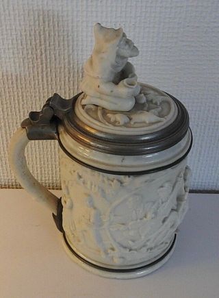 Antique Mettlach 1/2l Gnome Parian Beer Stein Villeroy Boch V&b 485 Character