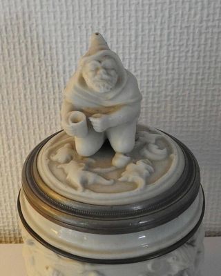 antique Mettlach 1/2L Gnome Parian beer stein Villeroy Boch V&B 485 character 6