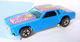1974 Mattel Hot Wheels Redline Monte Carlo Stocker Blue W Flyin Low Tampo Hk