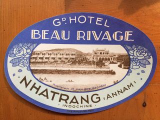 Hotel Luggage Label | Gd Hotel Beau Rivage Nhatrang Cambodia | B Arnaud France
