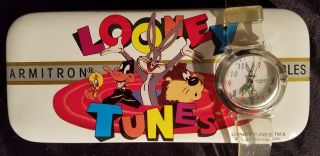 Vintage Bugs Bunny Looney Tunes Armitron Collectible Watch Warner Brothers CASE 3