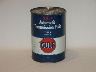 Vintage Gulf Automatic Transmission Fluid Type A Quart Tin/can - Sealed/full