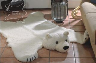 Ecology Faux Fur White Big Forest Bear Skin Plush Rug Size 86.  6x54.  3in With Head