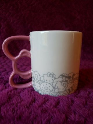 Hello kitty cafe exclusive ceramic bow tea coffee mug cup ceramic pink handle 3