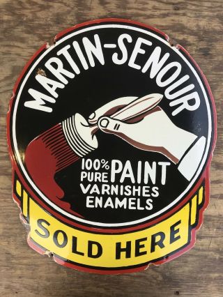 Large Porcelain Martin - Senour Paint Here Sign -