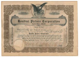 Harry Houdini Signed Autographed Stock Certificate Beckett Bas