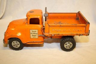 Vintage Tonka 1950’s State Hi - Way Dept 975 Hydraulic Dump Truck Round Fenders