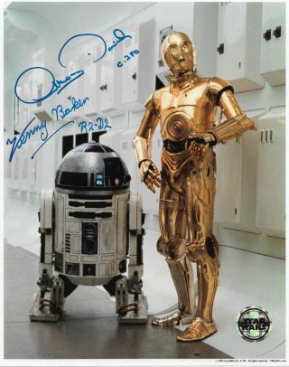 Kenny Baker R2 - D2 / Anthony Daniels C - 3po Hand Signed 8x10 Autograph Photo Uacc