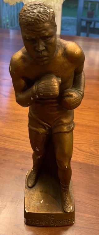 Joe Louis The Brown Bomber 1930s Chalkware Statue Figure Gair Mfg Co